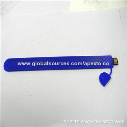 Slap Wristband/Bracelet USB Flash Drive with Logo Printing, Supports Plug-and-play Function